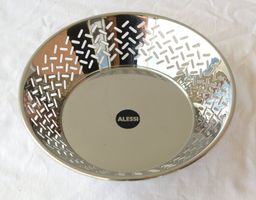 Runde Alessi Designschale Früchte Brotkorb Schüssel Stahl