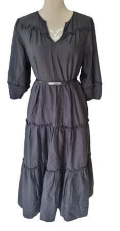 Seidenbaumwollkleid von Wyse in schwarz Gr. S