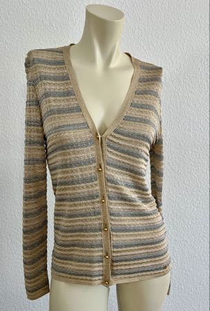 Escada Strickjacke, Grösse XS, Beige/Gold - glitzernd