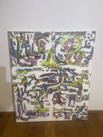 Modernes Gemälde von Lilli, abstrakte Kunst, 100 x 100 cm