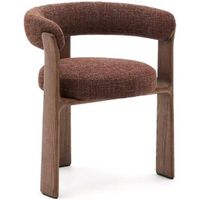 Kave Home Armlehnstuhl Holzstuhl Granite 3-Fuss Chenille