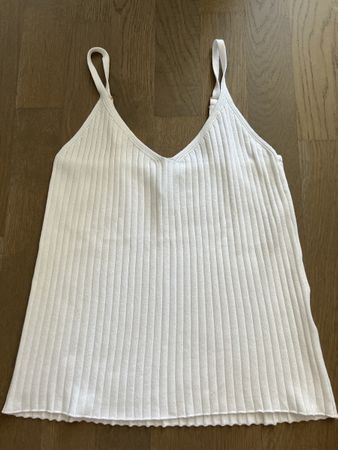 Weisses Rippen Top