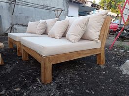 Gartensessel Sessel Teak Holz Outdoor Stuhl Loungesessel