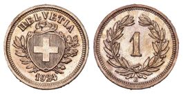 Schweiz 1 Rappen 1924 Abart