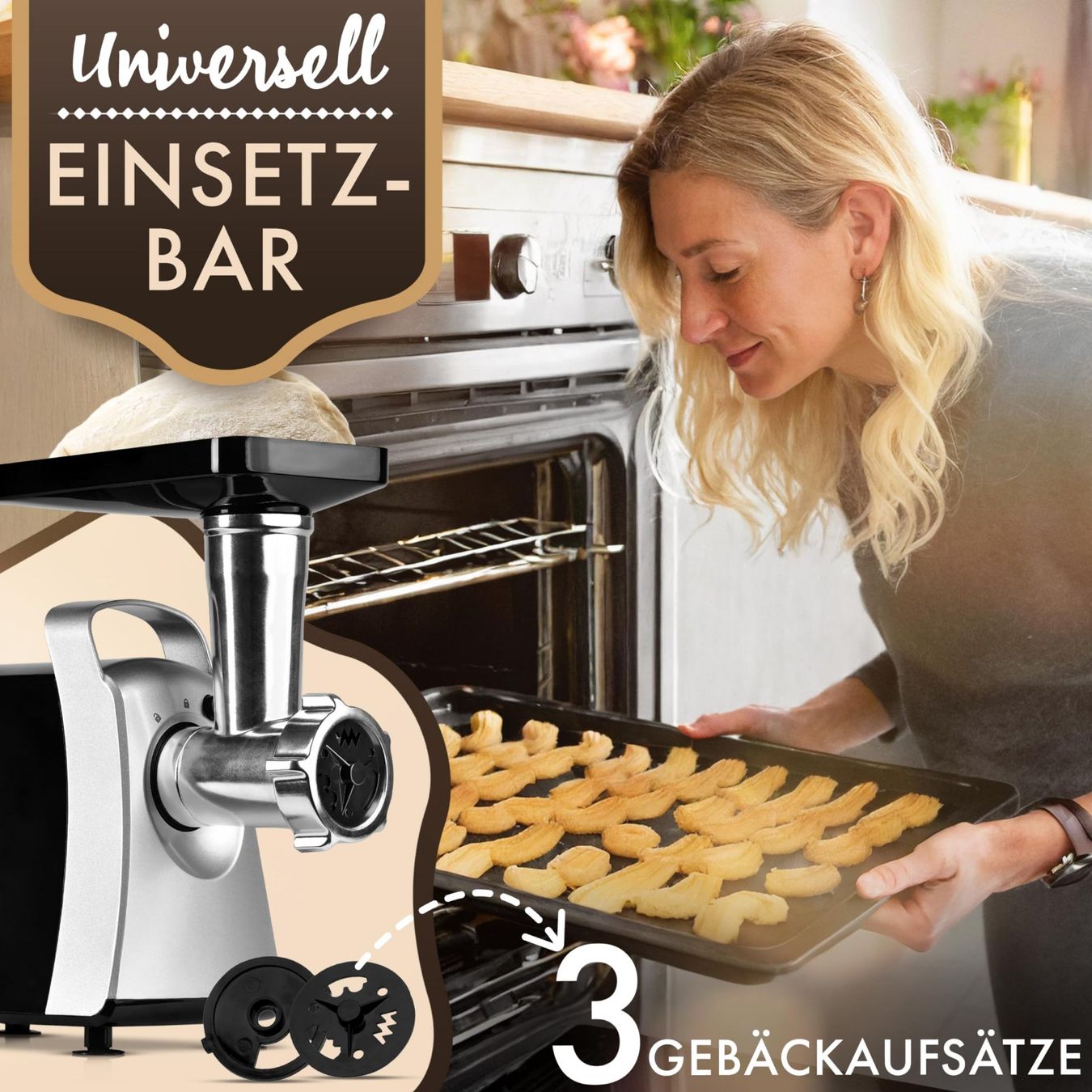 Appareils de cuisine: Fleischwolf Hackfleischmaschine 1000W 3 Scheiben Wurstfüller – Neuf avec emballage d'origine à Herisau par Serenco 2