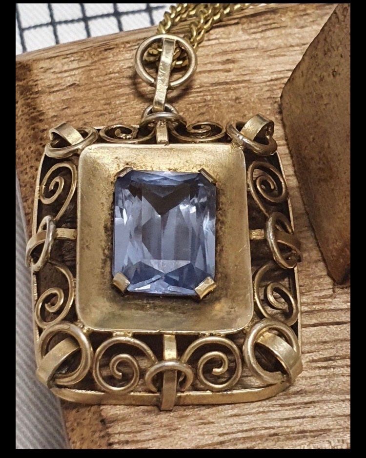 Catenine: Jugendstil Kette mit Topaz Anhänger – Usato da Regensdorf venduto da AHenter 2