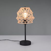 Tischleuchte, Metall, Hanf, 42 cm Höhe