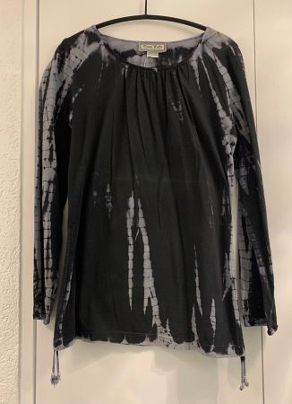 NEU: schwarz; indisch, Baumwoll/Shirt Boom Baba; Batik