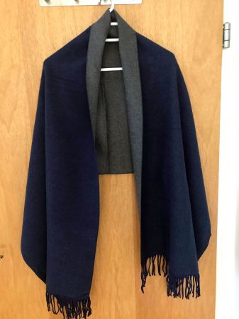 CELINE & CLARA Schal blau/grau double face, neu
