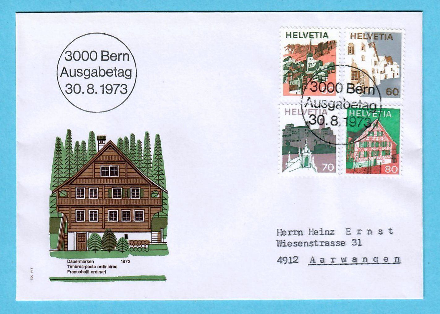 Tous les timbres: 1973 Dauermarken Ersttagsbrief – D'occasion à Bützberg par Die.6.a