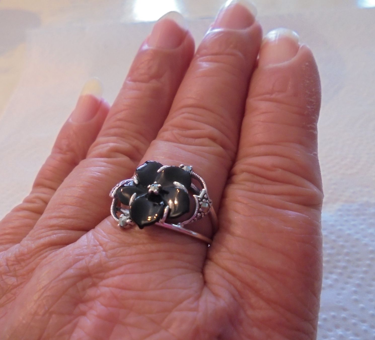Anelli: Echtschmuck: Onyx-Silberring (56) – Nuovo (secondo la descrizione) da Zuchwil venduto da maumauchi 7