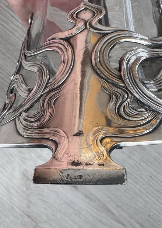 Sceau cachet époque Art Nouveau en métal argenté
