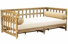 Sofa Couch Polstermöbel Rattan Lounge Liege Bett Tagesbett