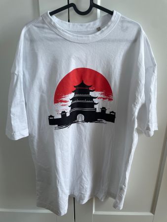 Tshirt XL japanische Pagode im Sonnenuntergang