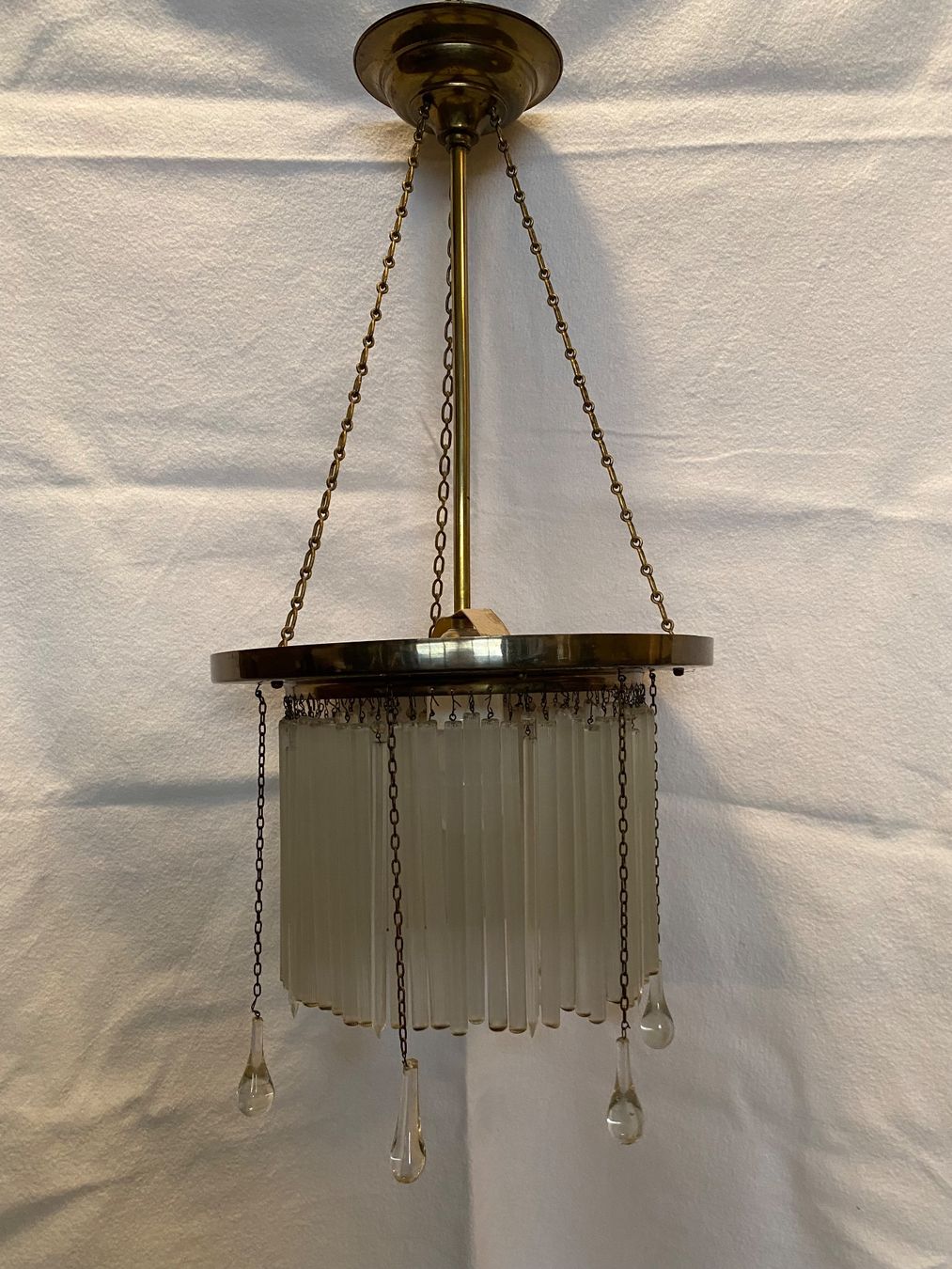 Lampadari & plafoniere: Jugendstil Hängelampe Messing Glasstäben – Usato da Wallisellen venduto da skorpion-11 1