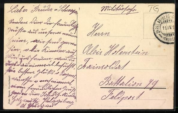 Cartes postales: AK Pelagiberg, Ortsansicht mit Kirche – D'occasion à Berlin par bartko-reher 1