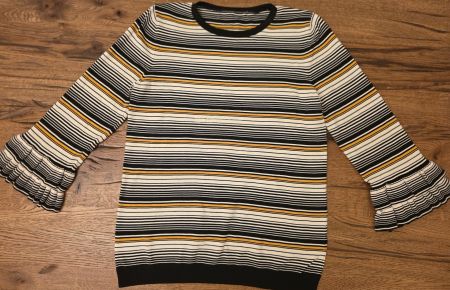 Besonders Damen Pullover gelb-schwarz gestreift, Neu