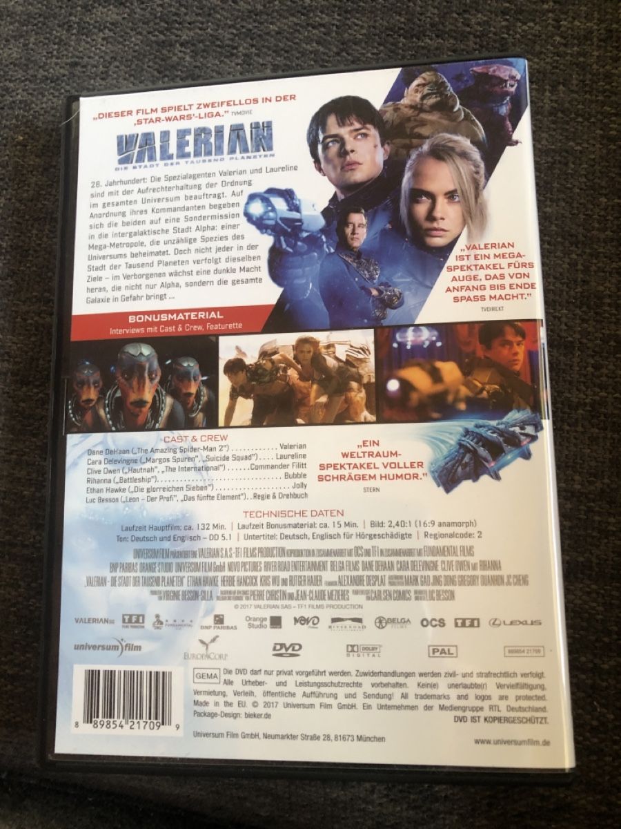 Tutti i DVDs: DVD, VALERIAN – Usato da Balsthal venduto da Katzenfan99 1
