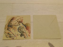 Handgemachte Karte mit Umschlag - 15 cm X 15 cm.
