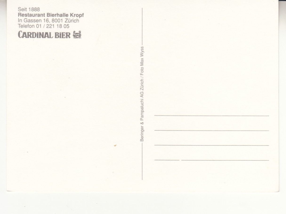 Cartoline postali: Zürich Kropf ca. 1980 – Usato da Bürglen TG venduto da StampGraf 1