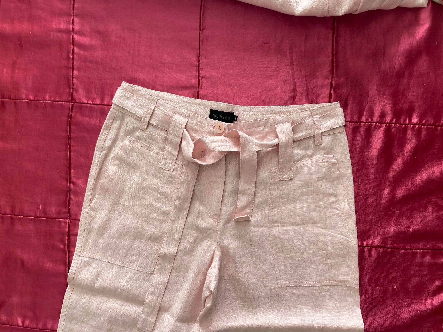 Completi & Tailleur: Extravaganter MODISSA 100% LEINEN-Hosen-2-Teiler, rosa – Nuovo (secondo la descrizione) da Winkel venduto da ferrari2022 2