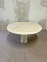 Runder Designer Travertin Esstisch Vintage 2-teilig