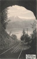 Vitznau Rigi Bahn Tunneldurchblick auf den Vierwaldstätterse