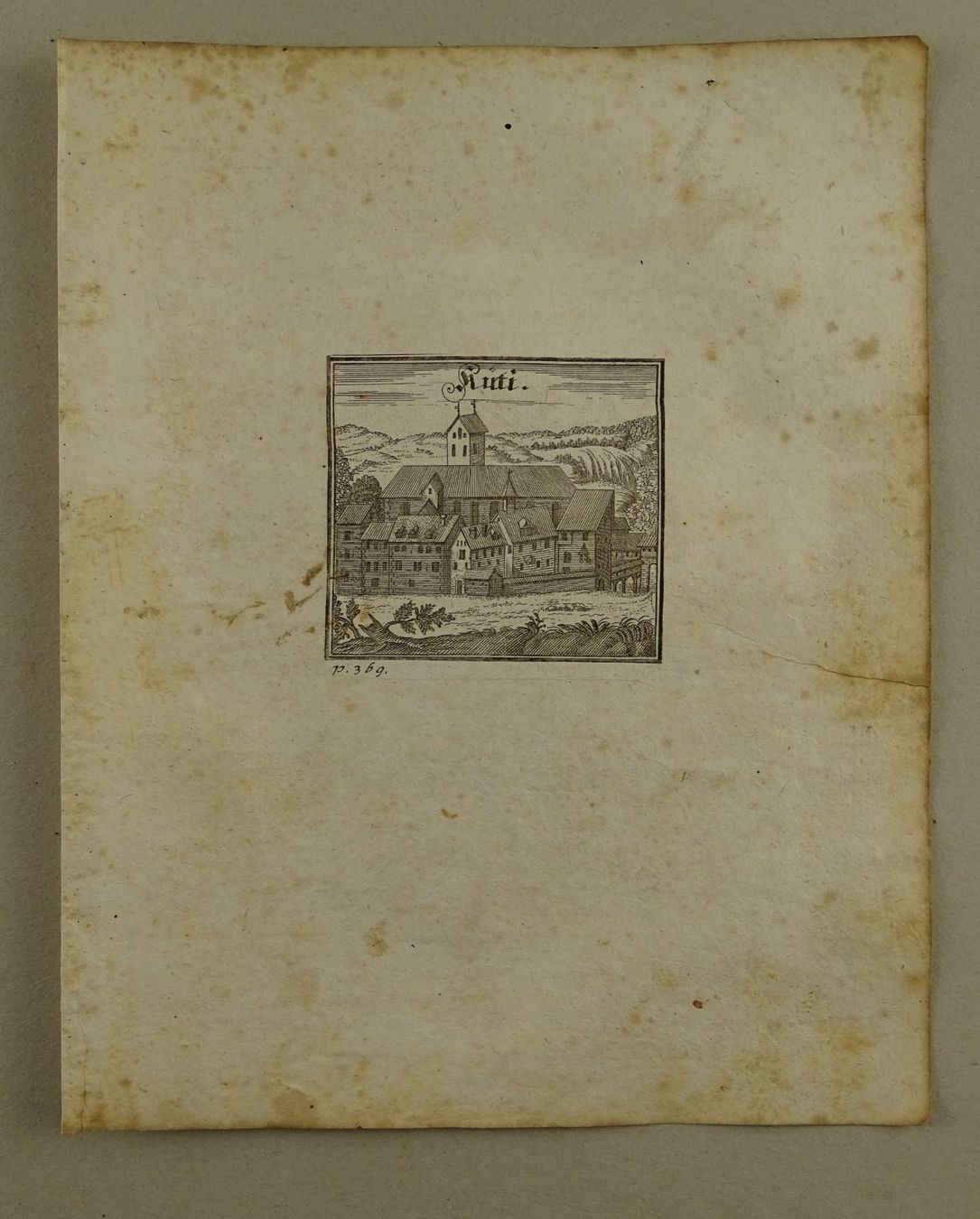 Incisioni: RÜTI, KUPFERSTICH, BLUNTSCHLI 1742 – Usato da Grüningen venduto da Kartensammler 1