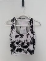 Black/white tie-dye sport crop top