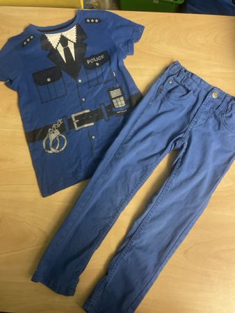Kinder Polizisten T-Shirt und Hose Gr.116Sommer