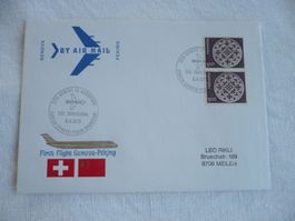 1975 Eröffnungsflug Zürich - Genève - Peking - Shanghai
