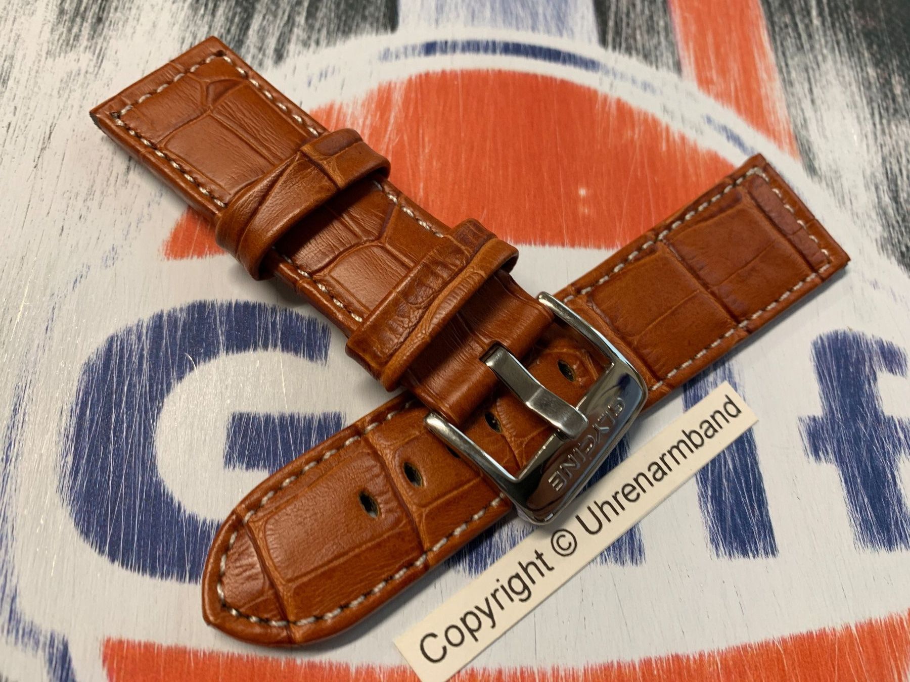Bracciali & Braccialetti: Lederarmband, Glycine Leder braun – Nuovo e nell'imballaggio originale da Courlevon venduto da Uhrenarmband 3