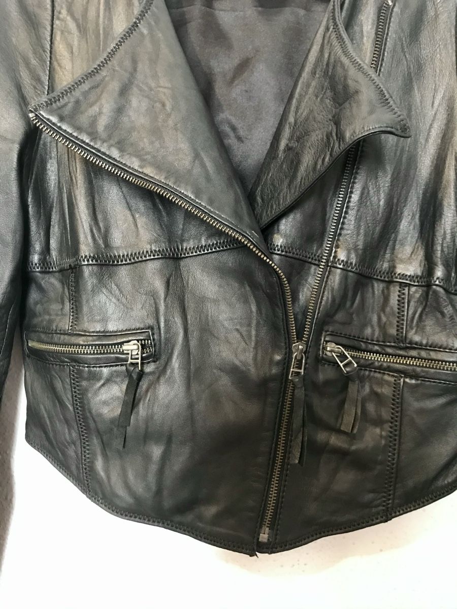 Giacche: Leichte, schwarze Lederjacke von Saint Tropez – Usato da Rüti ZH venduto da Amy_M 3
