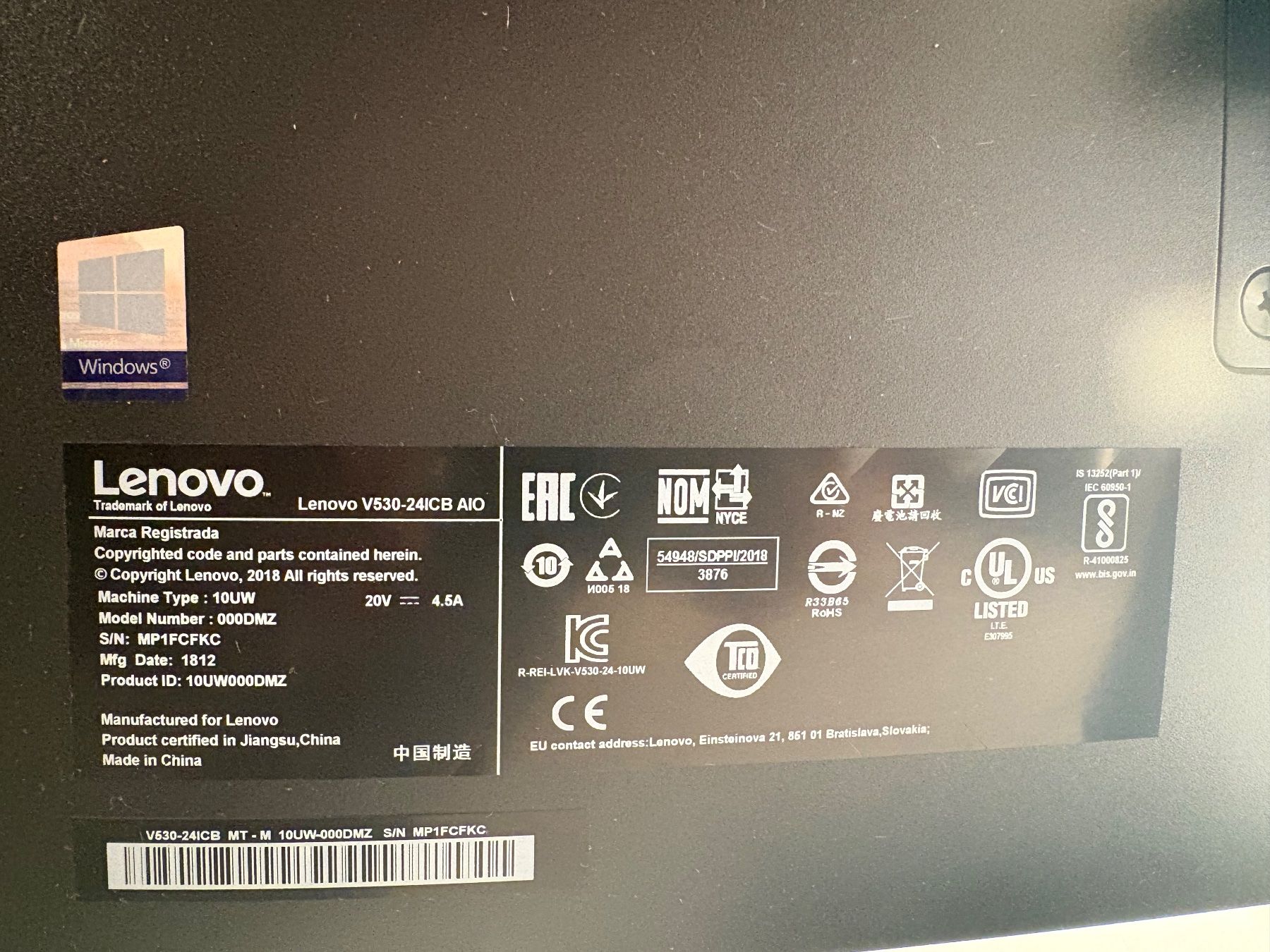 Lenovo PCs: Lenovo-Desktop-PC (touch screen) – D'occasion à Zürich par akh_7xjv 1