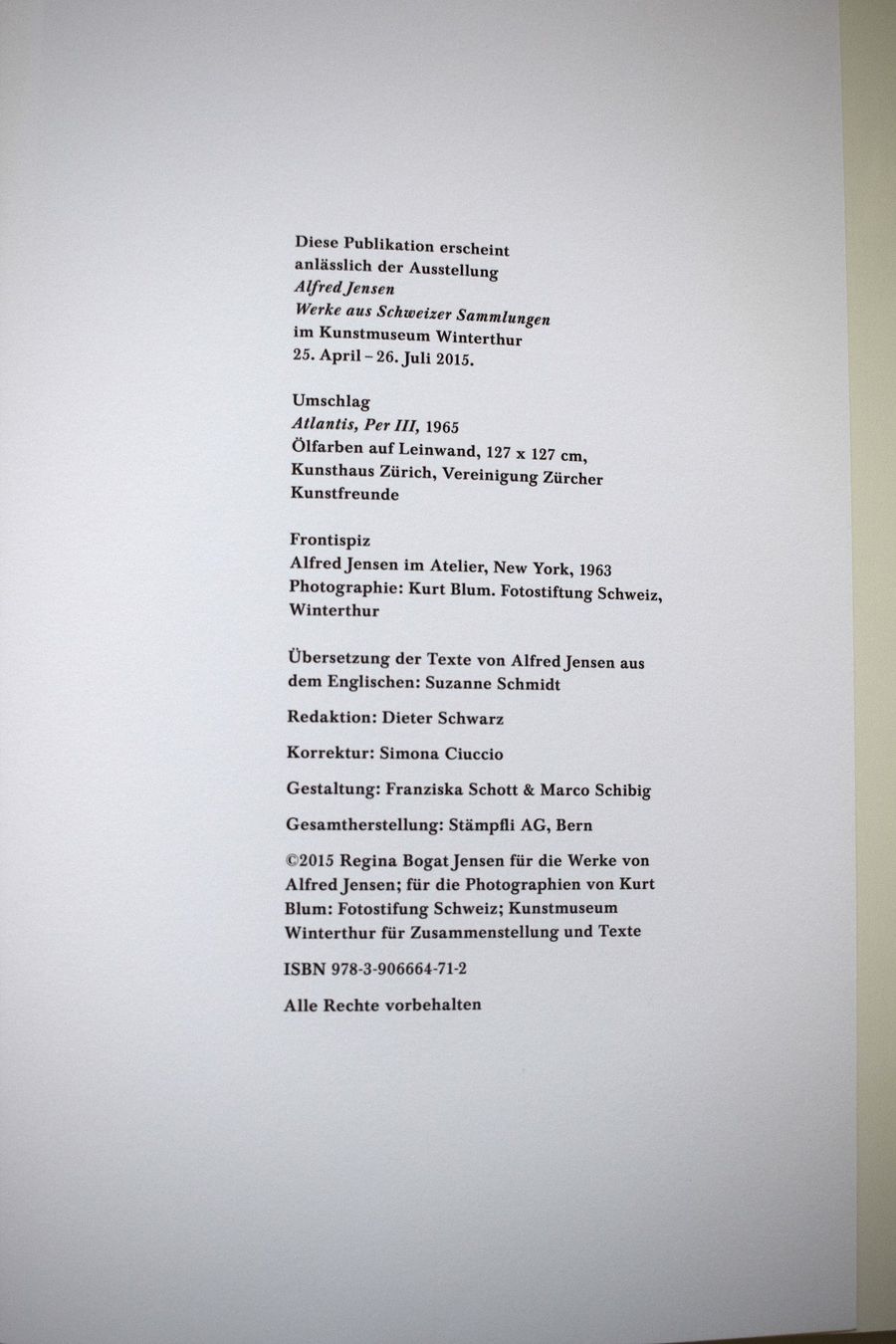 Bücher: Jensen Alfred Winterthur Kunstmuseum 2015 Max Bill – Gebraucht aus Zürich von Kunstvoll 9