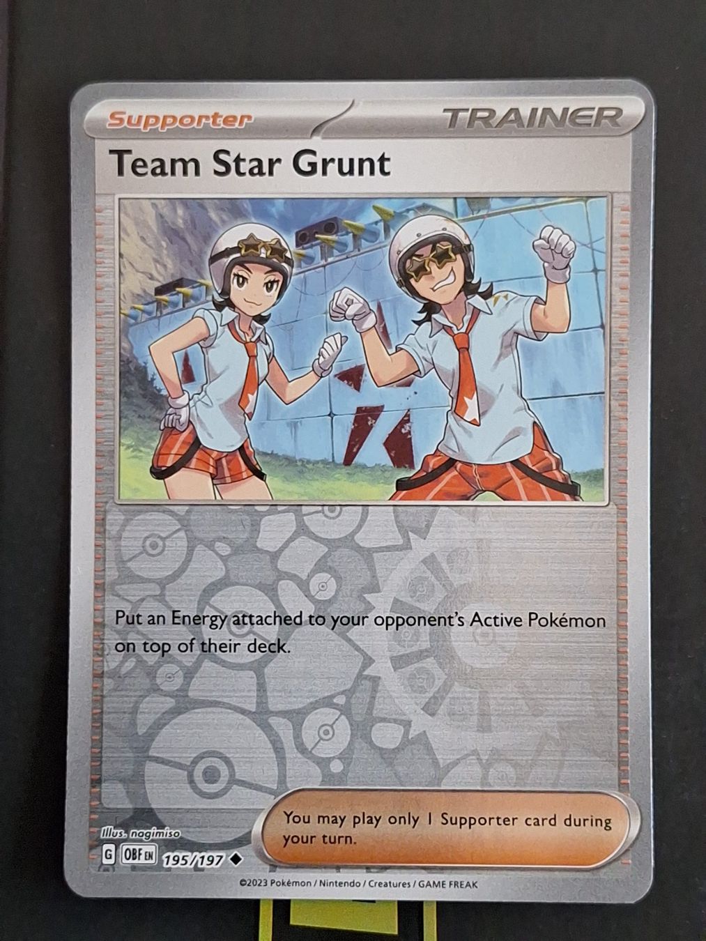 Pokémon Carte collezionabili: Team Star Grunt - Pokemon Reverse Holo Obsidian Flames – Usato da Altstätten SG venduto da GGsGameshop