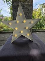 2) LED Stern Lampe Marquee weiss aus Metall