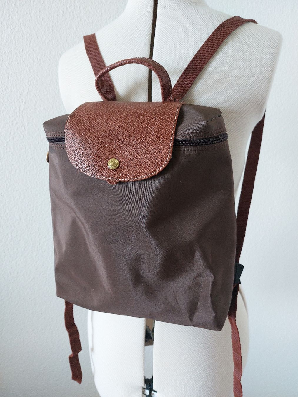 Zaini: Rucksack braun Nylon Leder – Usato da Horgen venduto da prinza