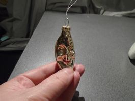 Weihnachtskugel Halbmond, silberfarbig
