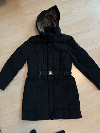 Winterjacke Woolrich Schwarz mit Gürtel, Grösse XL