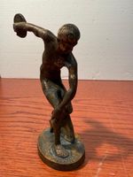 Vintage Bronze Discobolus Statue - Greek Athlete Figure
