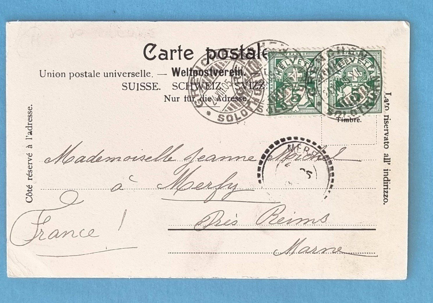 Ansichtskarten: Grenchen - Postplatz - 1905 – Gebraucht aus Rothrist von RROENK 1