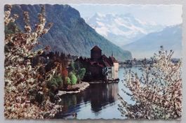 Château de Chillon et Dents du Midi au printemps