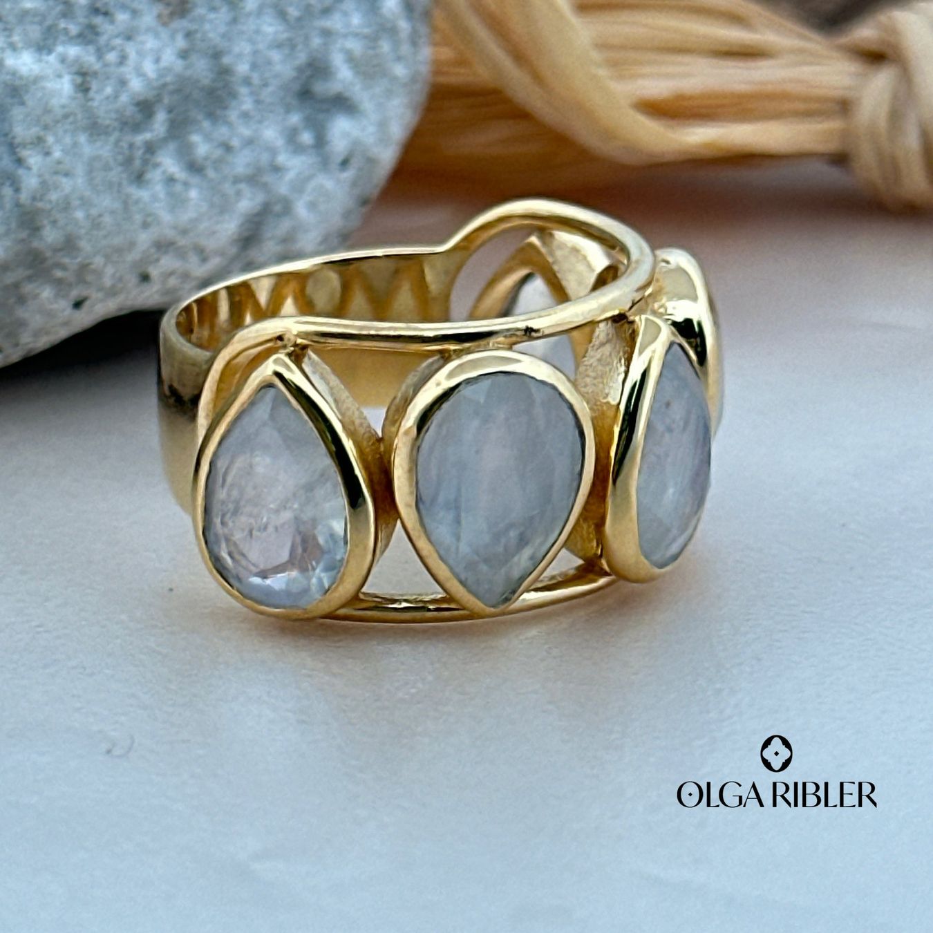 Olga Ribler Anelli: Statement Silber Ring 925 mit Mondstein Grösse 58 – Nuovo (secondo la descrizione) da Luzern venduto da byolgaribleroutlet 1