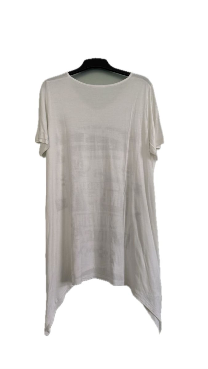 Top: White Summer Tunic Top with Graphic Print - Size L – Usato da Zürich venduto da Konsumware 1