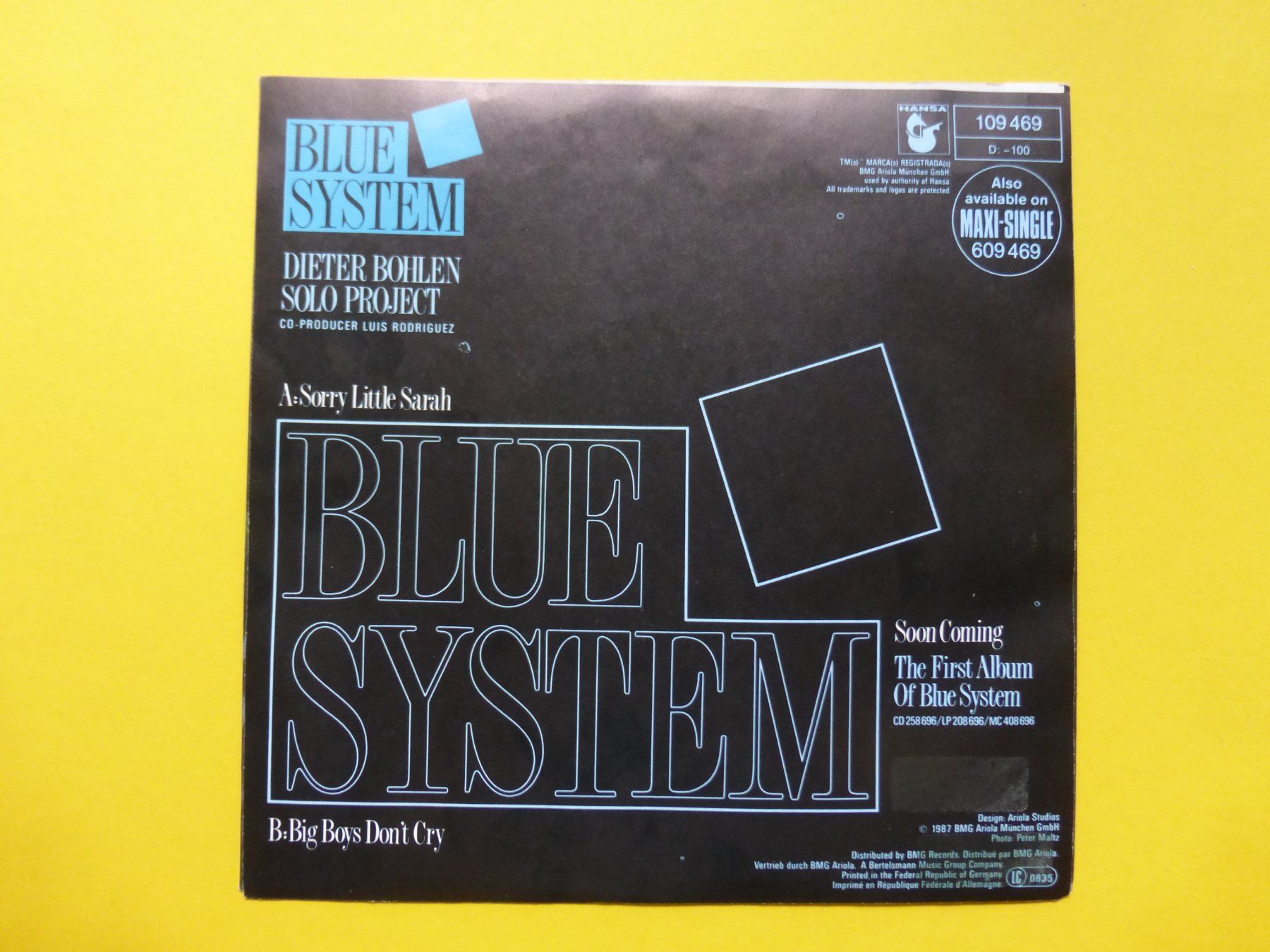 Dischi in vinile: Blue System – Sorry Little Sarah – Usato da Zürich venduto da Swiss57 1