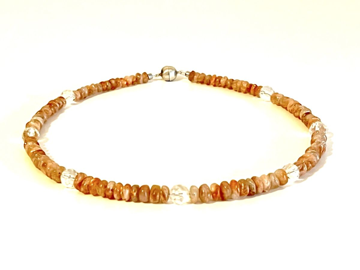 Ketten: Sunstone & Rock Crystal Necklace - Sterling Silver – Neu und originalverpackt aus Rüschlikon von ThereseJewelryDesign 2