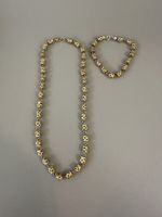 Hals- und Armband, Vintage, goldfarben
