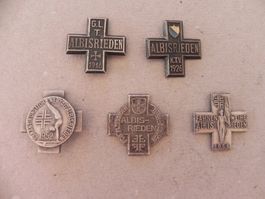 Medaille 5 Sport Abzeichen Brosche Albisrieden ZH 1916 -1954