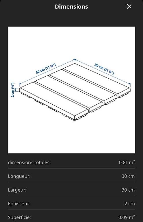 Mobilhome: Plaque sol pour balcon/jardin ikea  – Gebraucht aus Chêne-Bougeries von Eli_489 2